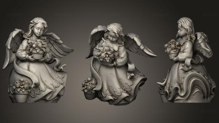 3D модель Ангел с цветами в руках (STL)
